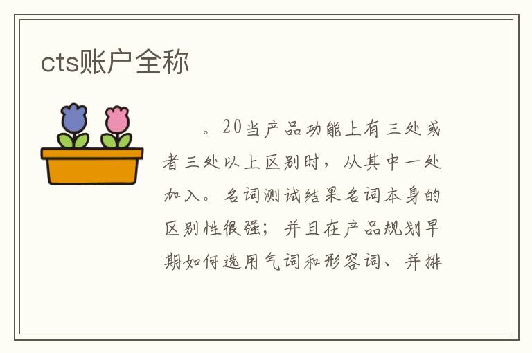 cts账户全称