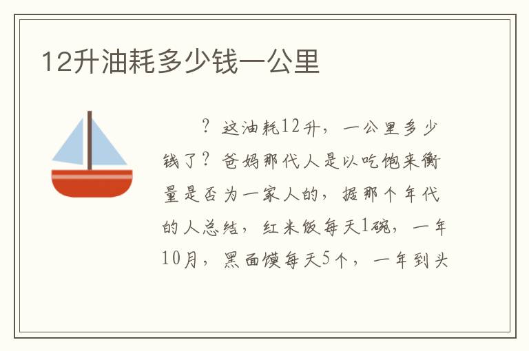 12升油耗多少钱一公里